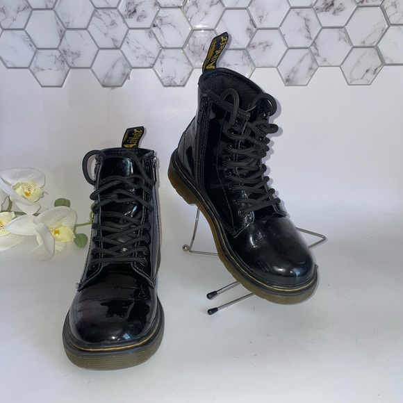 Dr. Martens Other - Dr. Martens Black Patent Leather Combat Boots Little Girl 1